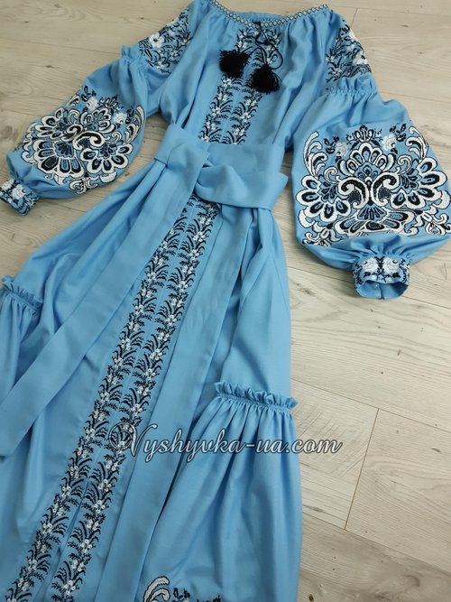 Women's embroidered dress in the style of boho "Blizzard"