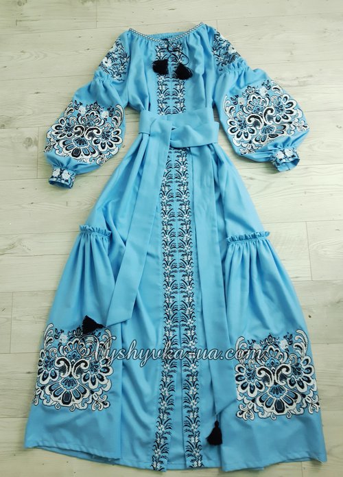 Women's embroidered dress in the style of boho "Blizzard"