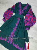 Embroidered dress "Emerald"