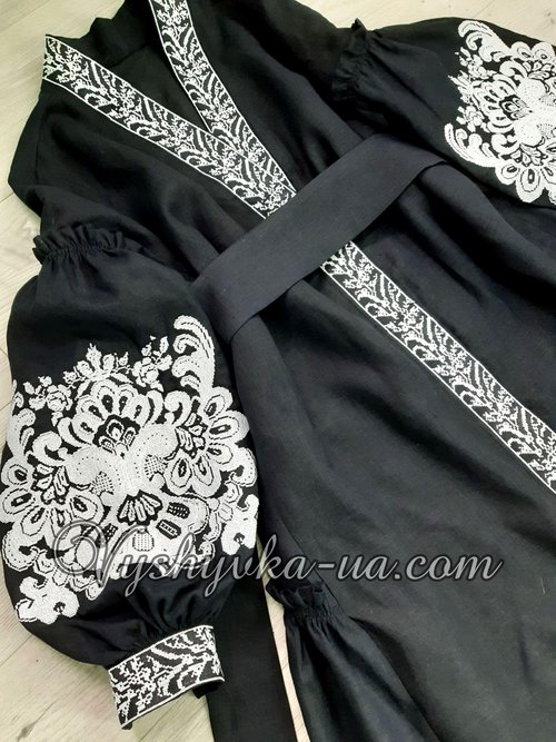 Embroidered boho dress "Dreamer black”
