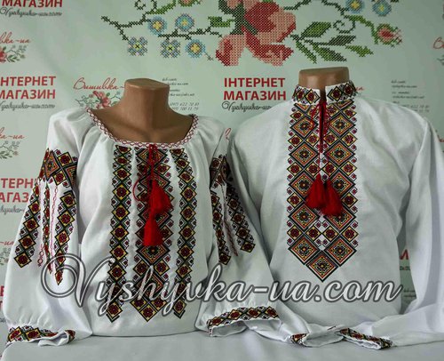 Pair set of embroideries "Hutsul motif"