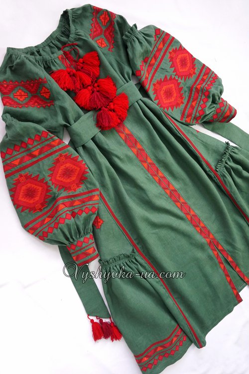 Women's embroidered dress in the style of boho "Wheel of Fortune"