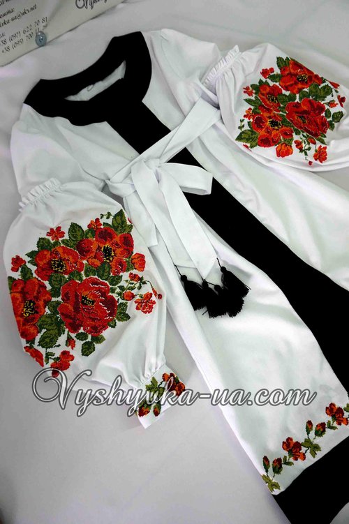 Embroidered Mysterious Poppies Dress