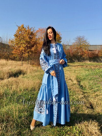 Women's embroidered dress in the style of boho "Blizzard"