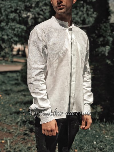 Men's embroidered shirt "Prestige White"
