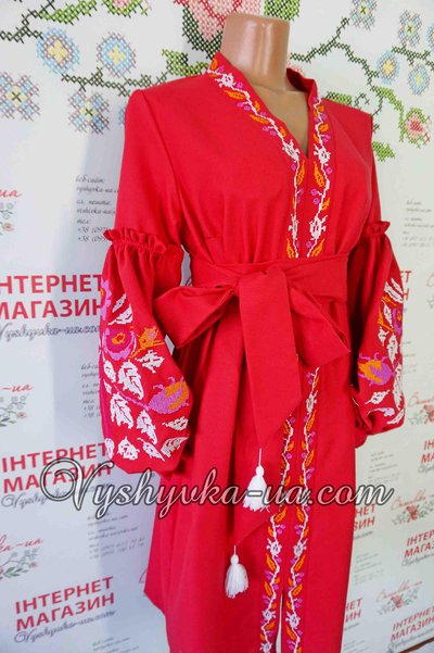 Сукня-вишиванка в стилі бохо "Червона вишуканість"