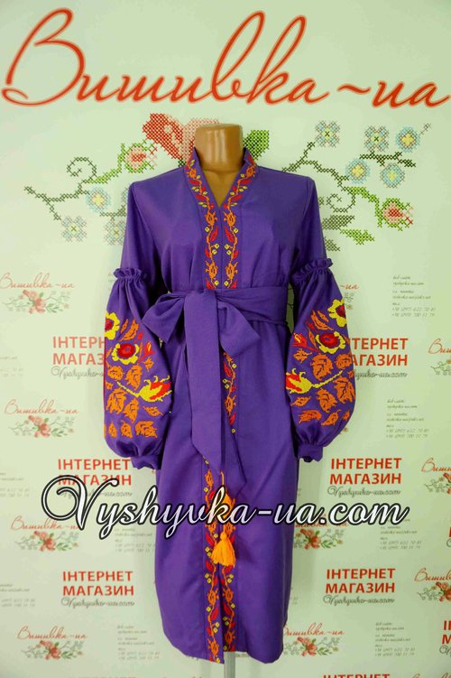 Сукня-вишиванка в стилі бохо "Фіолетова вишуканість"