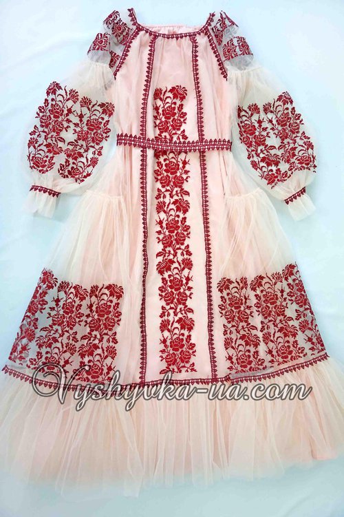 Фатінова вишита сукня в стилі бохо "Червона симфонія"