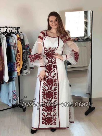 Women's embroidered dress in the style of boho "Rose Petals"