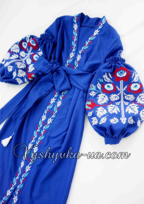 Сукня-вишиванка в стилі бохо "Синя вишуканість"