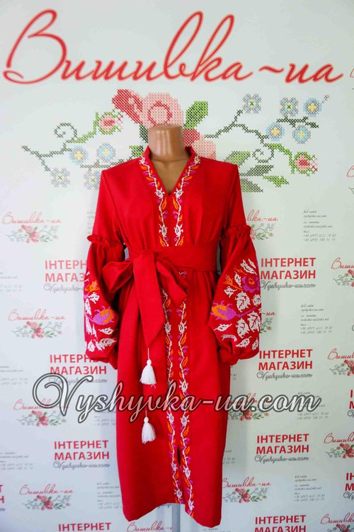 Dress-embroidery in the style of boo "Red delicacy"