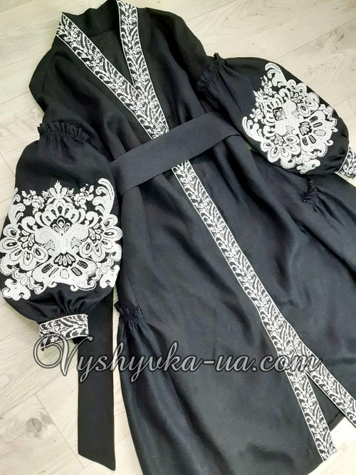 Embroidered boho dress "Dreamer black”