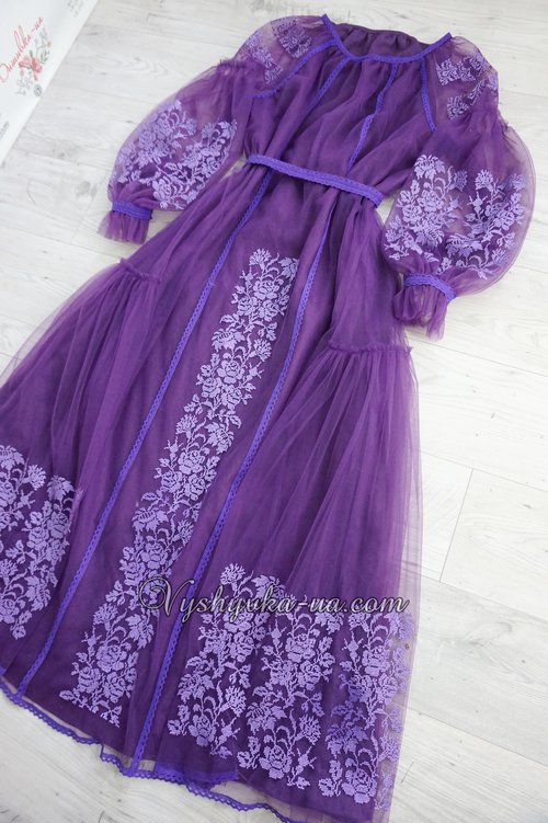 Фатінова вишита сукня в стилі бохо "Лавандове поле"