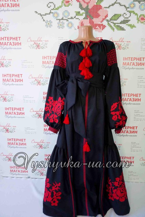 Embroidered dress in Bocho style "Magic Rose"