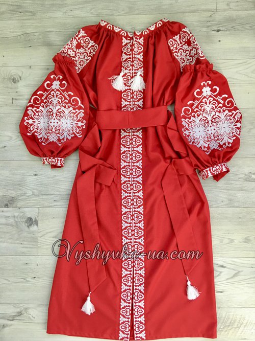 Women's embroidered dress in the style of boho "Fire Symphony"