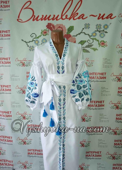 Embroidered dress in Bocho style "Fine White"