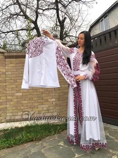 Family set of embroideries "Bordeaux"