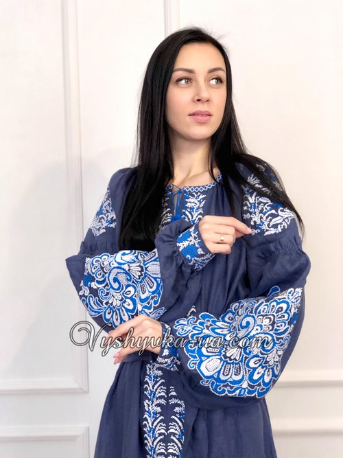Embroidered linen dress in boho style “Stylish Ukrainian”