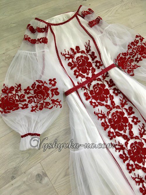 Women's embroidered dress in the style of boho "Rose Petals"