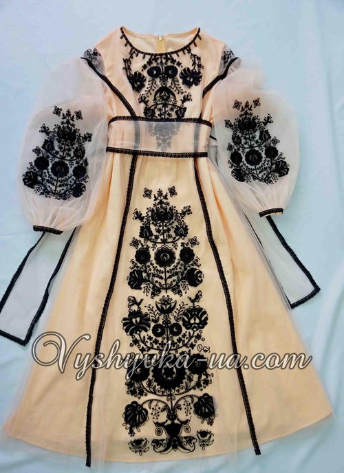 Authorized embroidered dress "Flowering tree"