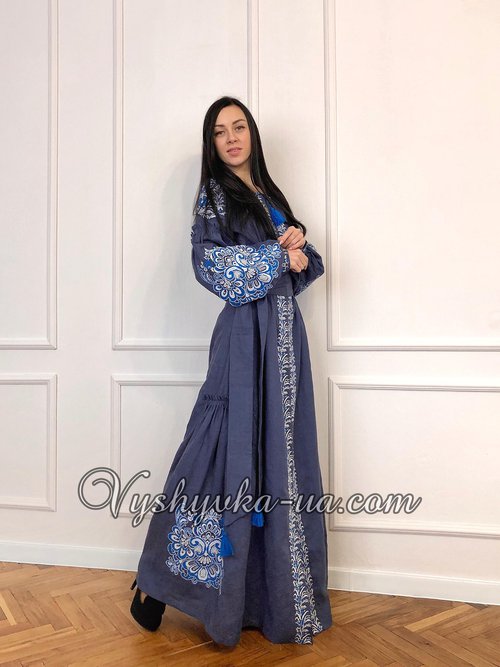 Лляна вишита сукня  в стилі бохо «Стильна українка»