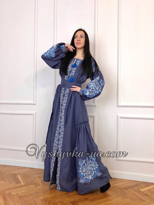 Embroidered linen dress in boho style “Stylish Ukrainian”