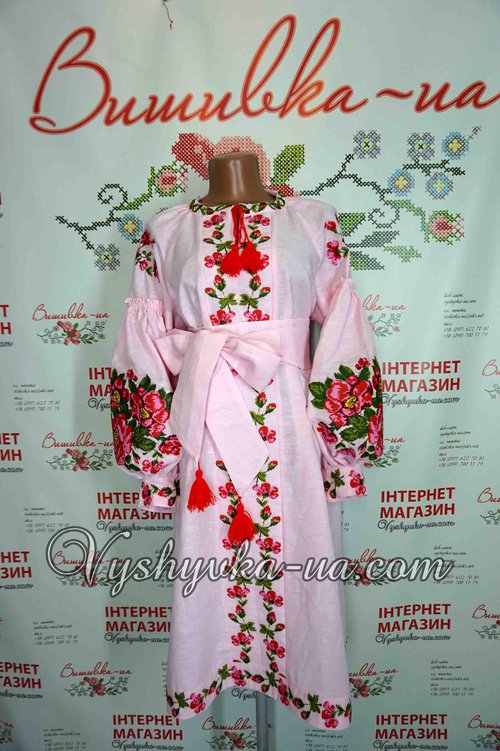 Embroidered dress in Bocho style "Queen of Flowers"