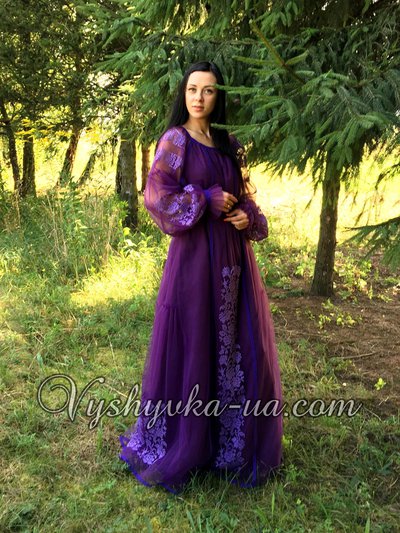 Women's embroidered dress in the style of boho "Lavender field"