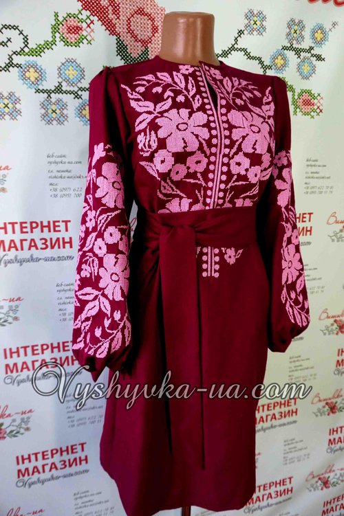 Embroidered dress in Bocho style "Rose paradise"