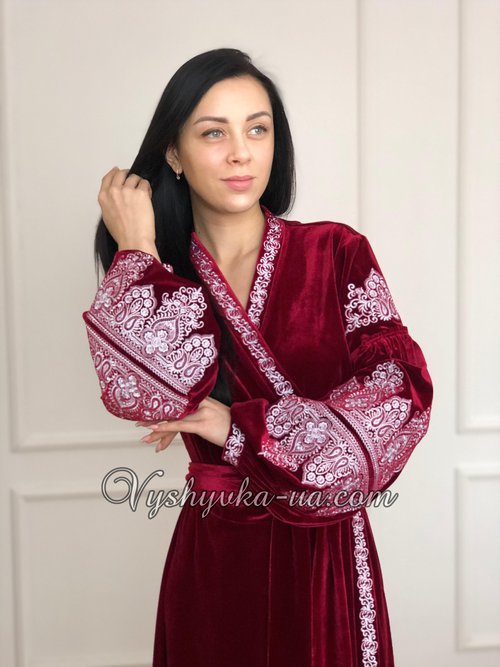 Velvet dress in the style of boho "Burgundy"