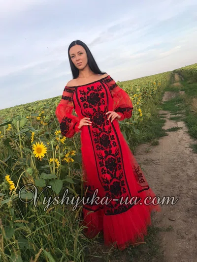 Tulle embroidered dress in the style of boho "Magic"